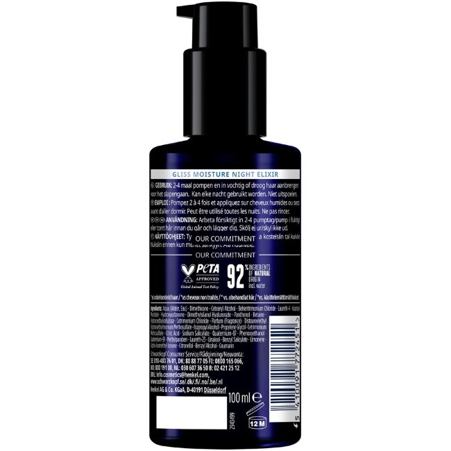 Ночной эликсир для увлажнения волос Schwarzkopf Night Elixir 100 мл