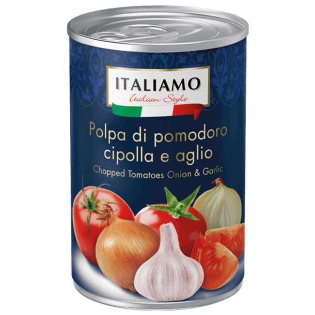 Измельченные томаты с луком и чесноком ITALIAMO 400 гр Измельченные томаты с луком и чесноком ITALIAMO 400 гр