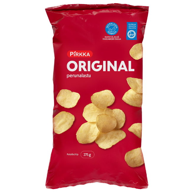 Чипсы Pirkka perunalastu 275 гр Чипсы Pirkka perunalastu 275 гр