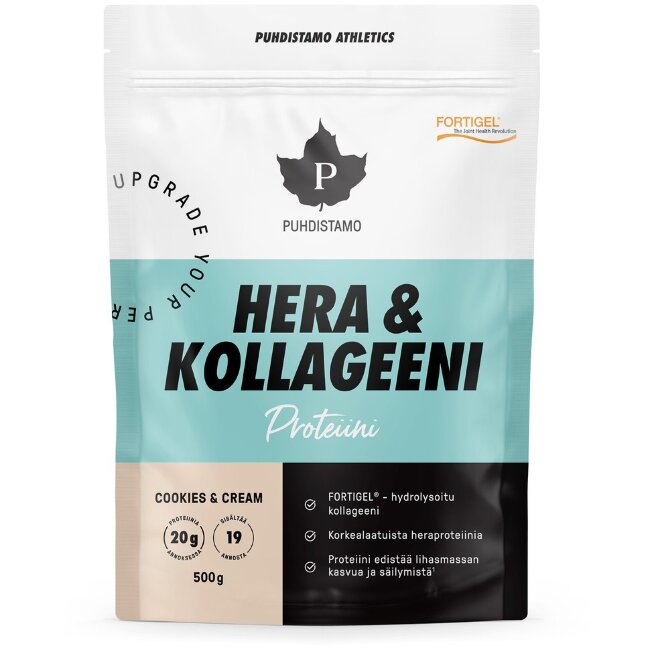 Протеиновая добавка Puhdistamo Athletics Hera & Kollageeni Cookies&Cream 500 гр