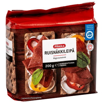 Цельнозерновые ржаные хлебцы Pirkka 200 гр Цельнозерновые ржаные хлебцы Pirkka 200 гр