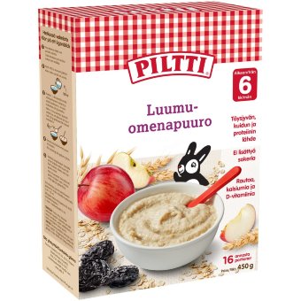 Детская молочная каша Piltti с черносливом и яблоком 450 гр
