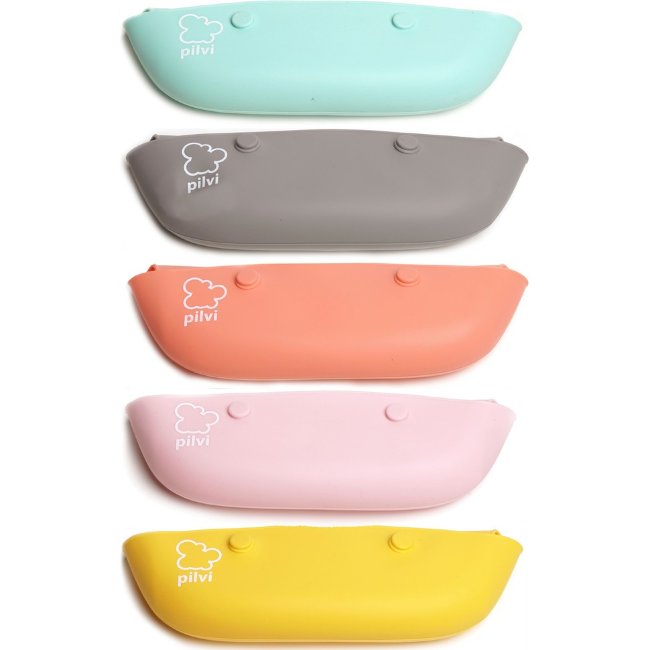 Силиконовый слюнявчик Pilvi с карманом Силиконовый слюнявчик Pilvi с карманом