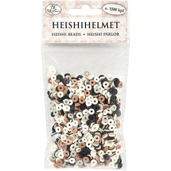 Набор плоских пластиковых бусин Heishi J.K. Primeco natur 1500 шт