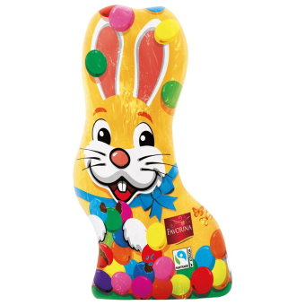Шоколадная фигурка Пасхальный заяц Favorina с цветным драже 50 гр Шоколадная фигурка Пасхальный заяц Favorina с цветным драже 50 гр