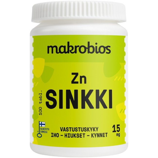 Витамины с цинком Makrobios Sinkki 15 мг 100 таблеток