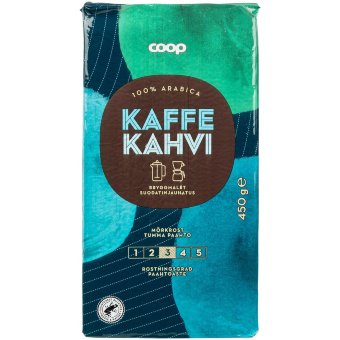 Кофе молотый темной обжарки Coop 100% арабика 450 г