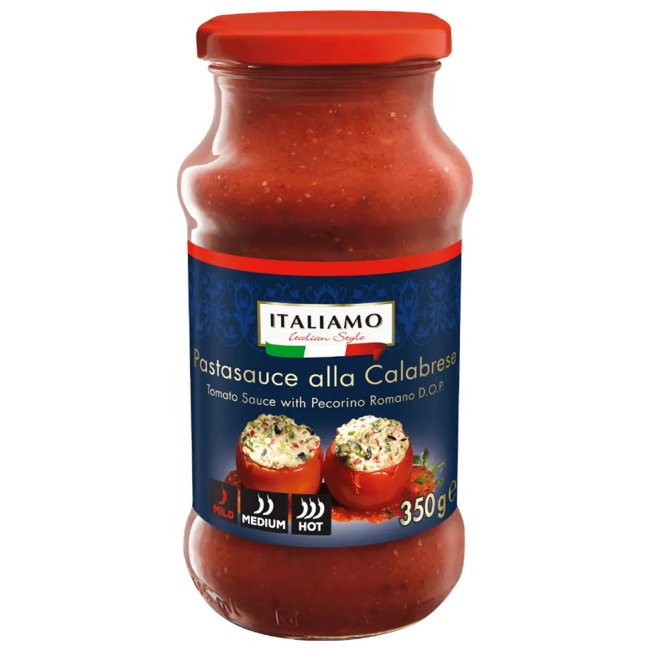 Томатный соус для пасты ITALIAMO Pastasauce alla Calabrese с сыром Pecorino Romano P.D.O. 350/710 гр Томатный соус для пасты ITALIAMO Pastasauce alla Calabrese с сыром Pecorino Romano P.D.O. 350/710 гр