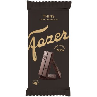 Плитка темного шоколада Karl Fazer Thins 70% какао 95 гр Плитка темного шоколада Karl Fazer Thins 70% какао 95 гр