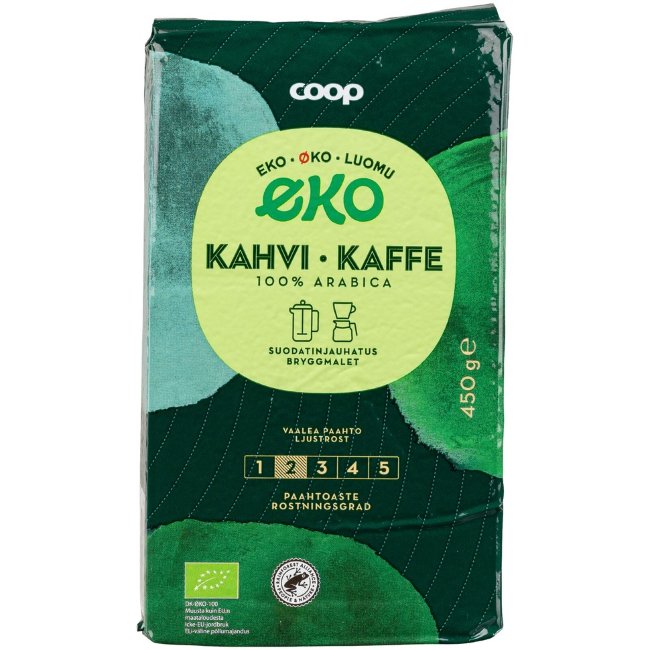 Органический кофе светлой обжарки молотый Coop Eko 450 гр