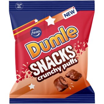 Карамельные хрустящие подушечки Fazer Dumle Snacks Crunchy puffs 140 гр Карамельные хрустящие подушечки Fazer Dumle Snacks Crunchy puffs 140 гр