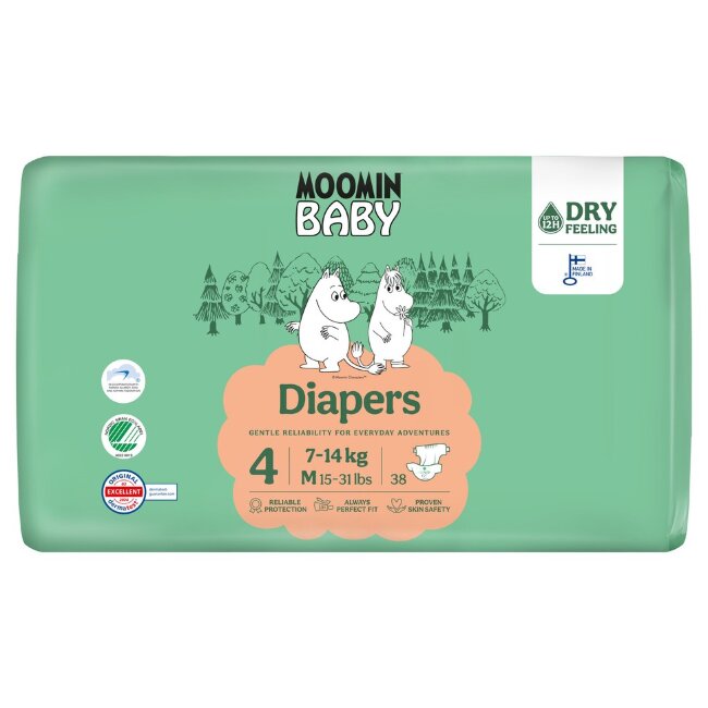 Подгузники на клеевой основе Moomin Baby 4 - 38 шт 7-14 кг