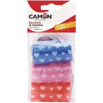 Гигиенические пакеты для выгула собак Camon, 6 рулонов по 20 мешков, цветные