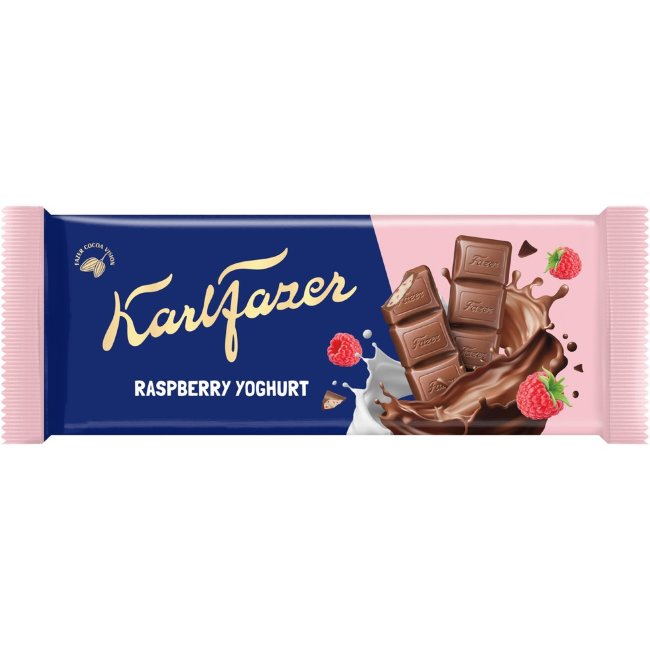 Молочный шоколад Karl Fazer с малиновым йогуртом 100 гр