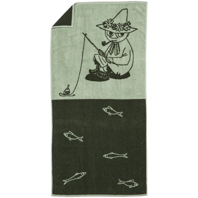 Махровое полотенце для ванной Moomin Arabia Muumi 70x140 Nuuskamuikkunen зеленое GOTS Махровое полотенце для ванной Moomin Arabia Muumi 70x140 Nuuskamuikkunen зеленое GOTS