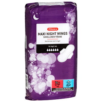 Гигиенические прокладки Pirkka Maxi Night 6/6, 16 шт Гигиенические прокладки Pirkka Maxi Night 6/6, 16 шт