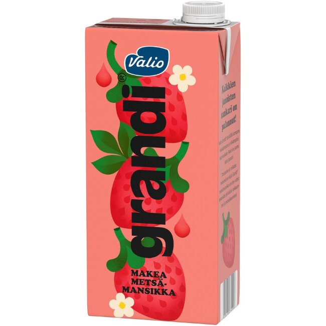 Сладкий ягодный напиток Valio Grandi® с лесной клубникой 1 л