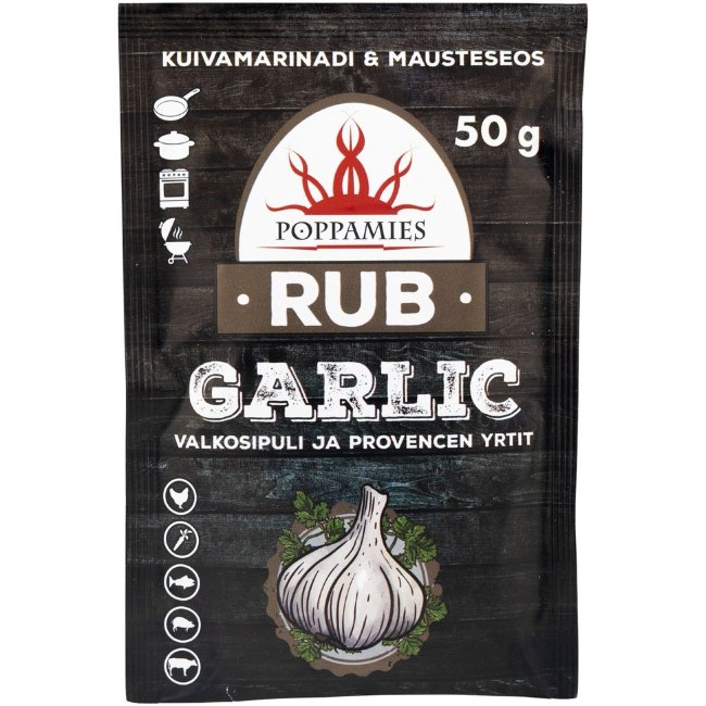 Приправа Poppamies Rub Garlic 50 гр Приправа Poppamies Rub Garlic 50 гр