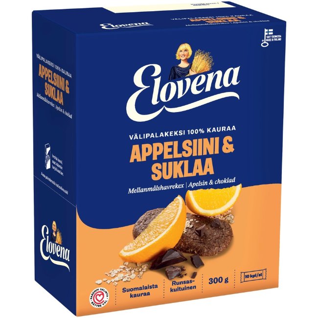 Шоколадное печенье с апельсином Elovena 10x30 гр