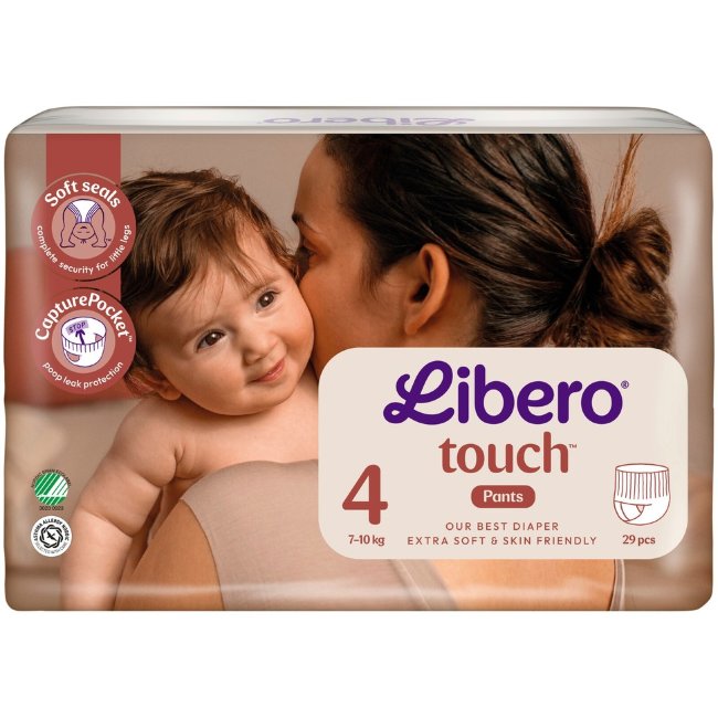 Подгузники-трусики Libero Touch размер 4, 29 шт, 7-10 кг Подгузники-трусики Libero Touch размер 4, 29 шт, 7-10 кг