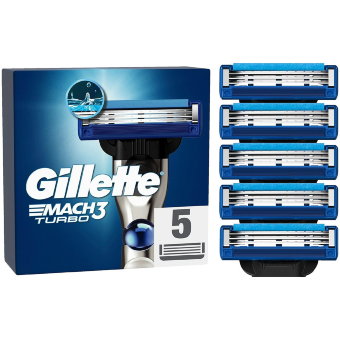 Кассеты для бритья Gillette 5 шт Mach3 Turbo Кассеты для бритья Gillette 5 шт Mach3 Turbo