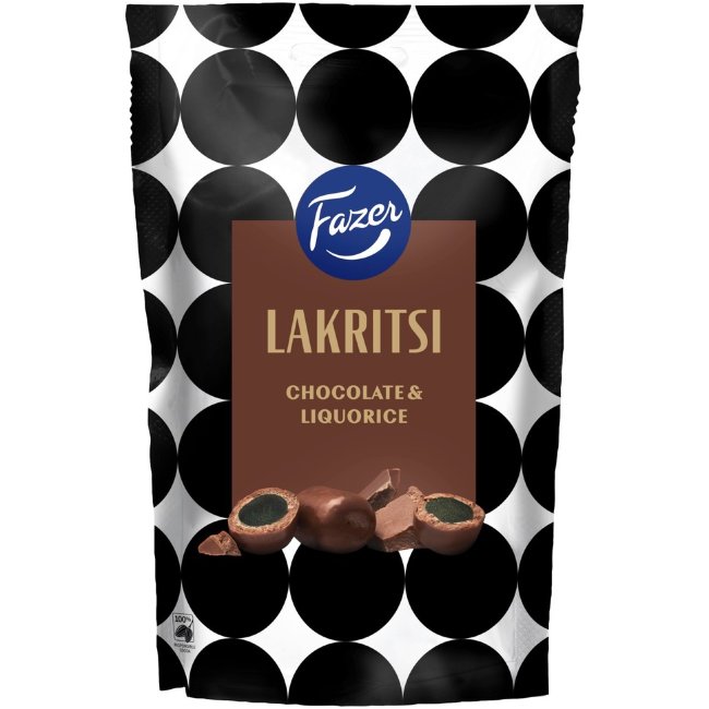 Лакрица в шоколаде Fazer Lakritsi 140 гр