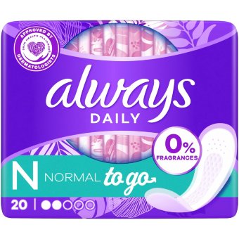 Прокладки Always Daily Normal to go 20 шт Прокладки Always Daily Normal to go 20 шт