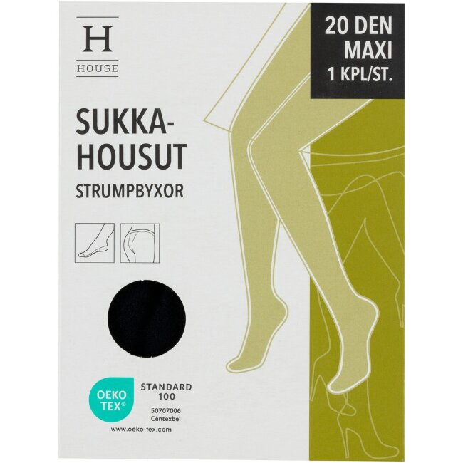 Колготки женские House maxi 20 den плюс размер черные, размер 48-52