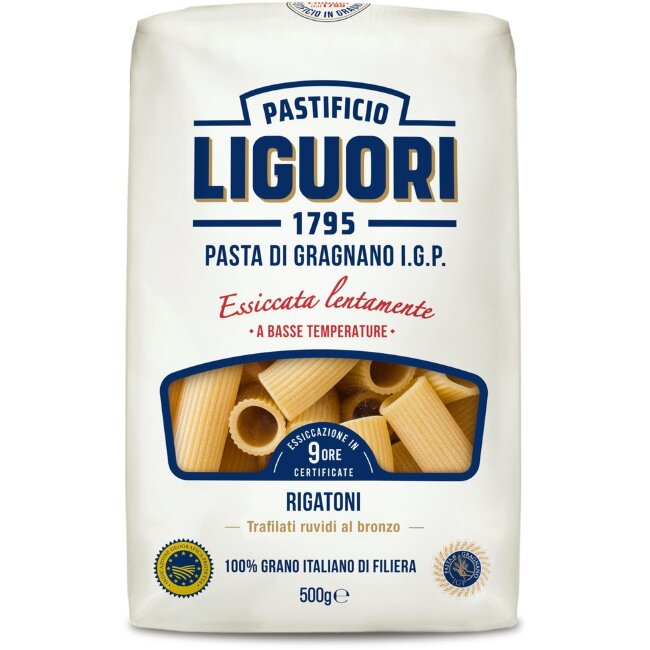 Макароны из твердых сортов пшеницы Liguori Rigatoni IGP 500 гр