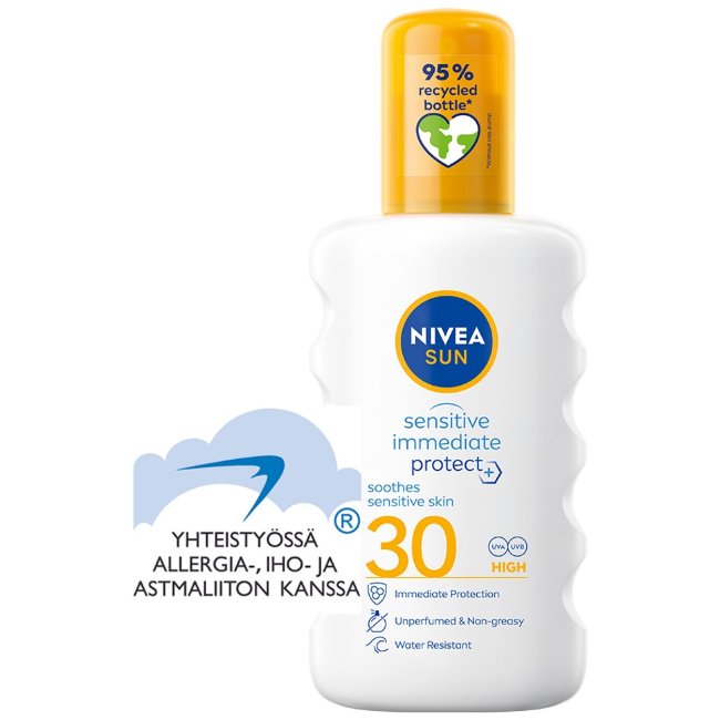 Солнцезащитный спрей Nivea Sun spf30 Sensitive Immediate Protect 200 мл Солнцезащитный спрей Nivea Sun spf30 Sensitive Immediate Protect 200 мл