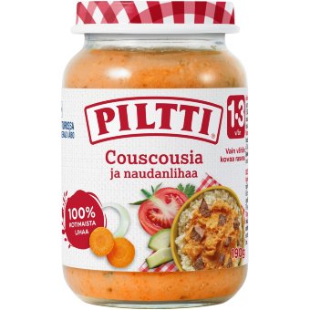 Детское питание Piltti с кускусом и говядиной 190 гр для детей 1-3 года