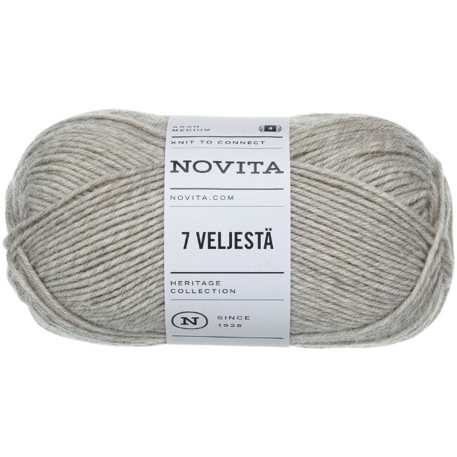 Пряжа Novita 7 Veljestä 100 гр песочный 060 Пряжа Novita 7 Veljestä 100 гр песочный 060