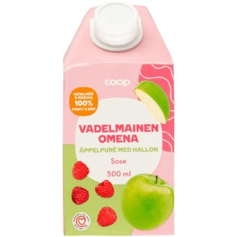 Яблочно-малиновое пюре Coop 500 мл Яблочно-малиновое пюре Coop 500 мл