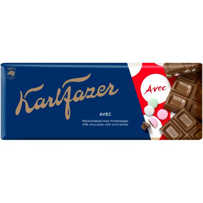 Шоколад Fazer Avec (с мятными гранулами) 200 гр