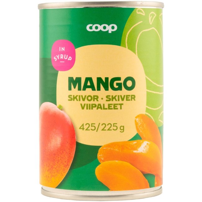 Манго, дольки в сахарном сиропе Coop 425/225 гр