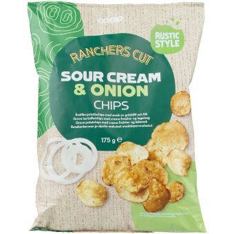 Картофельные чипсы со сметаной и луком Coop 175 г Картофельные чипсы со сметаной и луком Coop 175 г