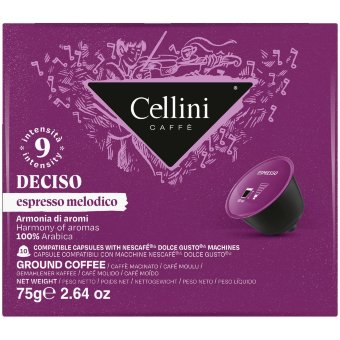 Кофейные капсулы Cellini Dolce Gusto Deciso (уп 10 шт) 75 гр Кофейные капсулы Cellini Dolce Gusto Deciso (уп 10 шт) 75 гр