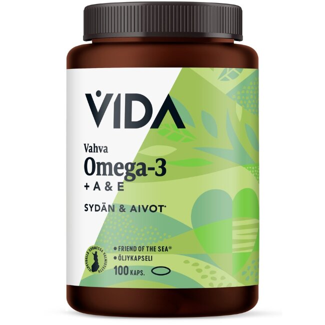 Рыбий жир Vida Vahva Omega-3 + витамины A и E, 100 капсул / 72 гр Рыбий жир Vida Vahva Omega-3 + витамины A и E, 100 капсул / 72 гр