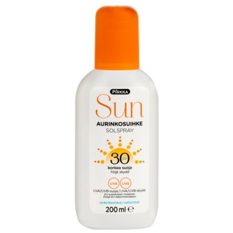 Солнцезащитный спрей Pirkka Sun SPF30 200 мл Солнцезащитный спрей Pirkka Sun SPF30 200 мл