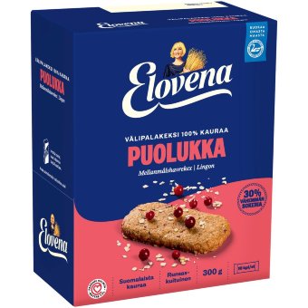 Овсяное печенье с брусникой Elovena 10x30 гр