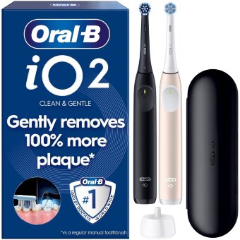 Электрическая зубная щетка Oral-B iO2 Night Black/Calm Pink Duo + дорожный футляр
