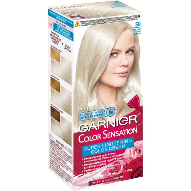 Перманентная краска для волос Garnier Color Sensation S9 ультра светлый серебристый блонд ультраяркий серебристый светлый 1 шт
