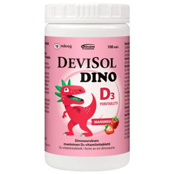 Витамин D3 DeviSol Dino 10 mg со вкусом клубники ( Девисол Дино ) 100 таб