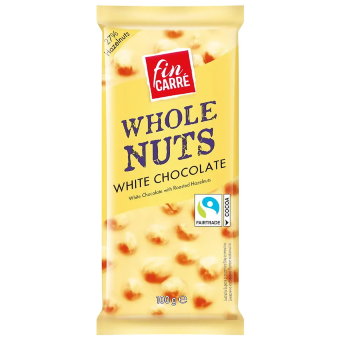 Белый шоколад с цельным лесным орехом Fin Carre 100 гр