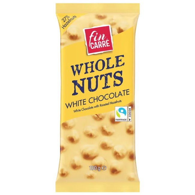 Белый шоколад с цельным лесным орехом Fin Carre 100 гр