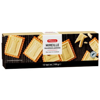 Печенье с белым шоколадом Pirkka Mireille 150 гр Печенье с белым шоколадом Pirkka Mireille 150 гр