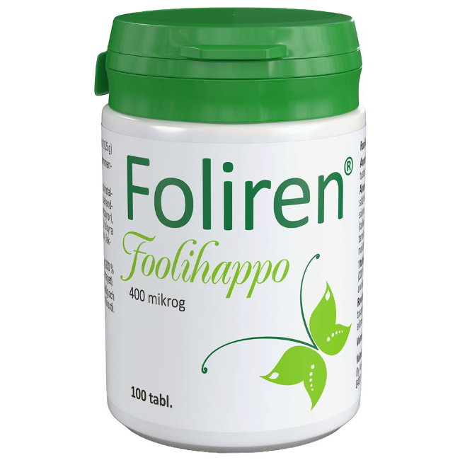 Фолиевая кислота Foliren Foolihappo (1 табл в день) 400 мкг 100 табл