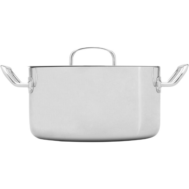 Классическая стальная кастрюля Heirol 24 см 5,5 л с крышкой Steely Classic Triply
