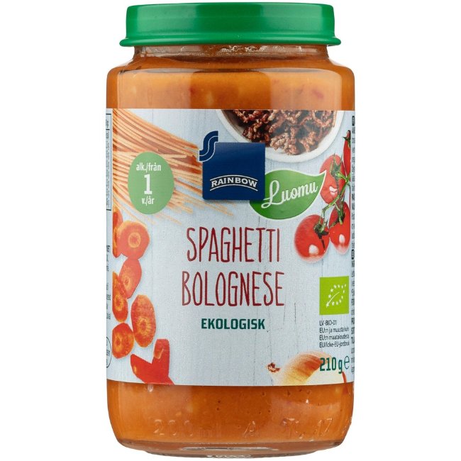 Полноценная макаронная паста с соусом болоньезе Rainbow органическая 210 гр 12 мес Полноценная макаронная паста с соусом болоньезе Rainbow органическая 210 гр 12 мес