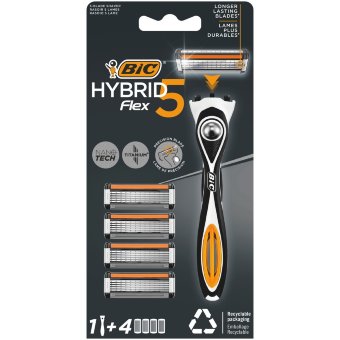 Бритвенный станок Bic Flex5 Hybrid + 4 кассеты (мужской) Бритвенный станок Bic Flex5 Hybrid + 4 кассеты (мужской)